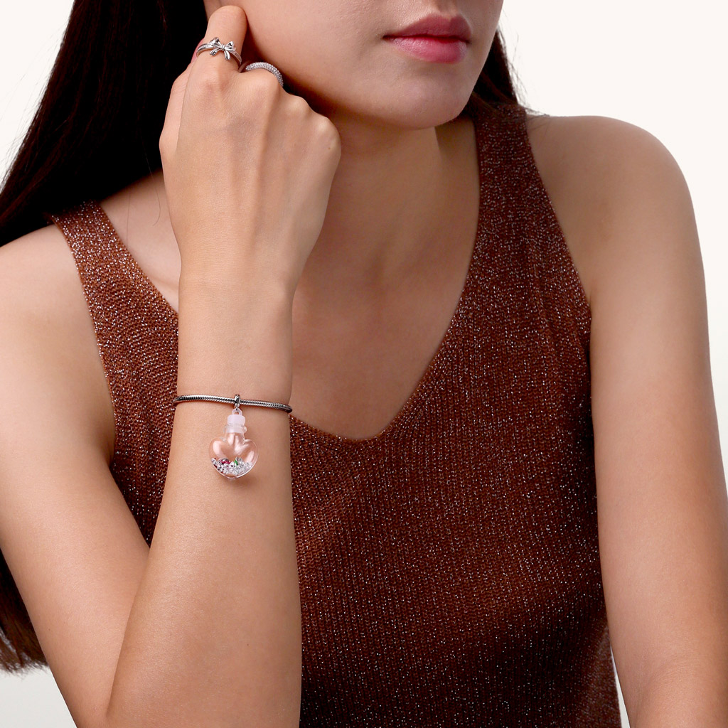 จี้ขวดทรายเคลื่อนไหวรูปหัวใจฮาโลวีน image number 4