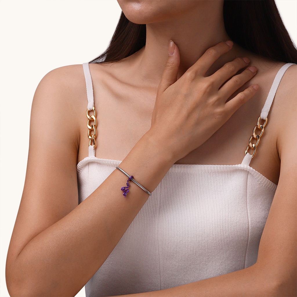 จี้รูปงูสีม่วงแคนดี้ตามราศีจีน image number 3