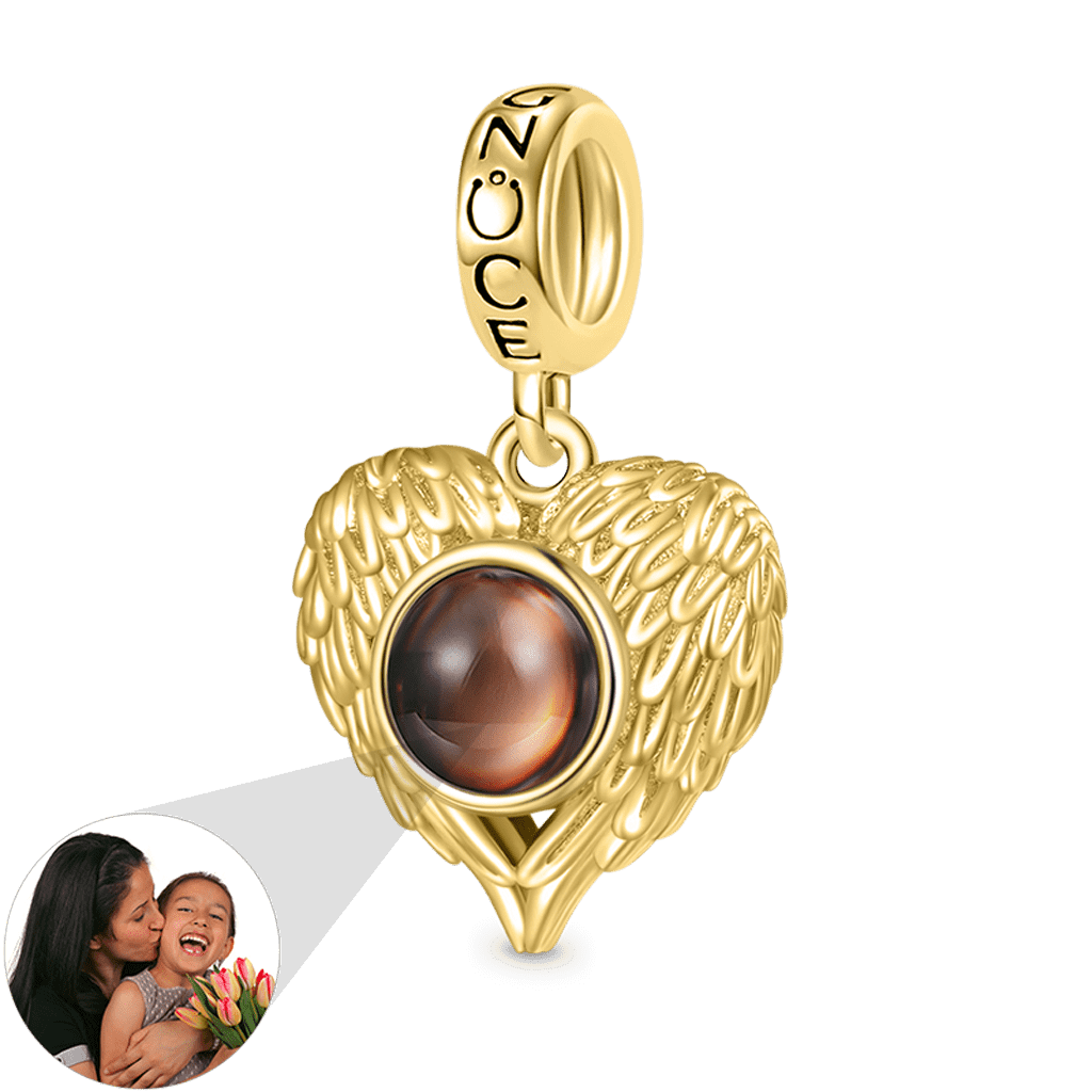 จี้รูปหัวใจฉายภาพชุบทอง 18K image number 2