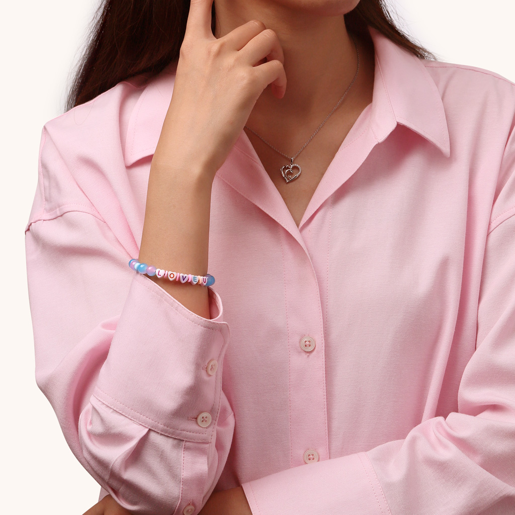 สร้อยข้อมือลูกปัดตัวอักษร DIY image number 4