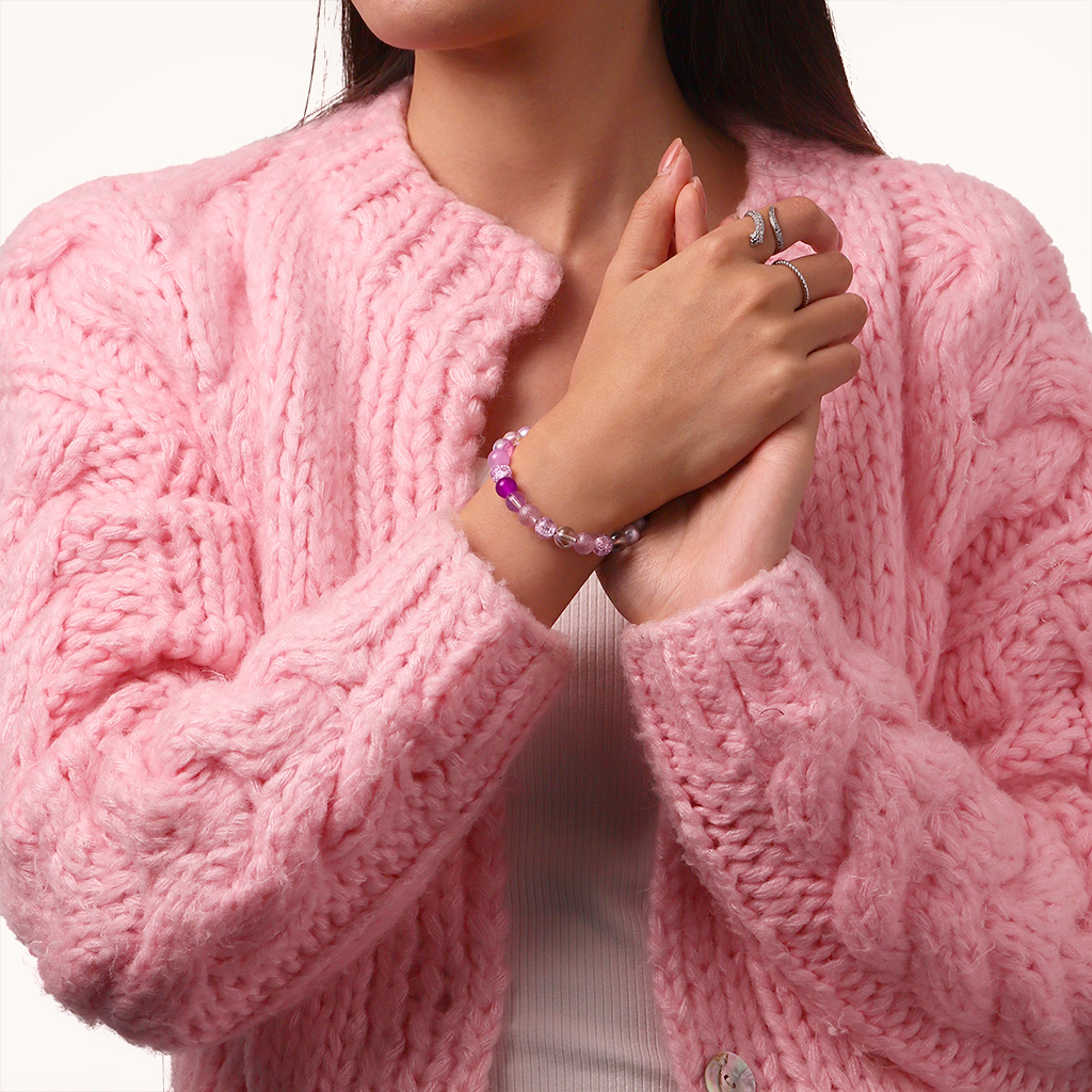 สร้อยข้อมือลูกปัดแก้วแบบ DIY image number 4