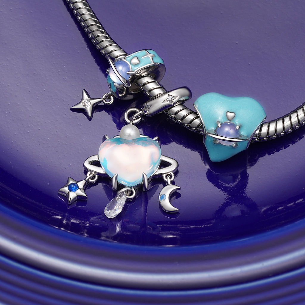 จี้ Heart Blue Planet image number 2