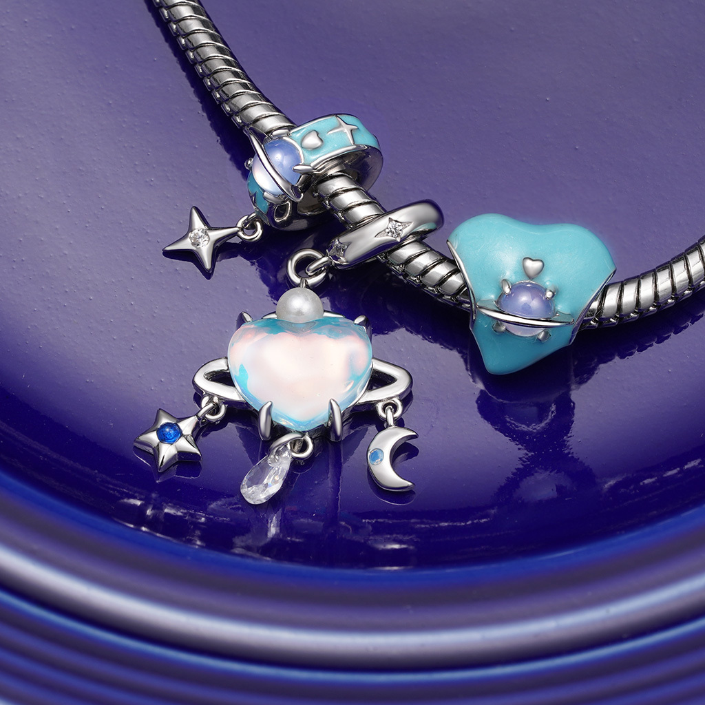 จี้ Heart Blue Planet image number 2