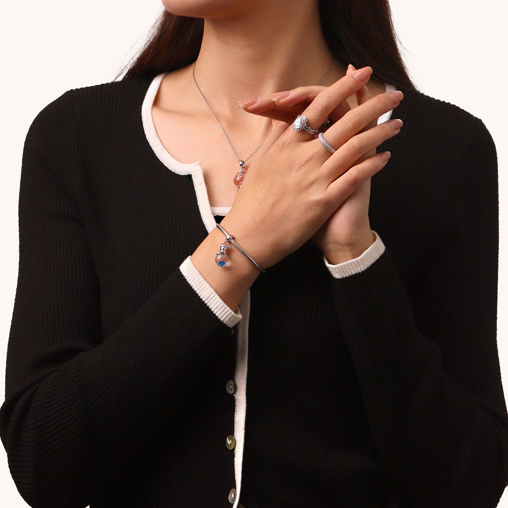 จี้รูปตุ๊กตาหิมะสีน้ำเงินลายทรายดูดกลิตเตอร์ image number 5