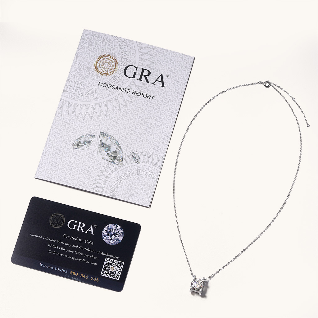 สร้อยคอ Moissanite ทรงหยดน้ำ VVS 1 กะรัตสุดแวววาว image number 2