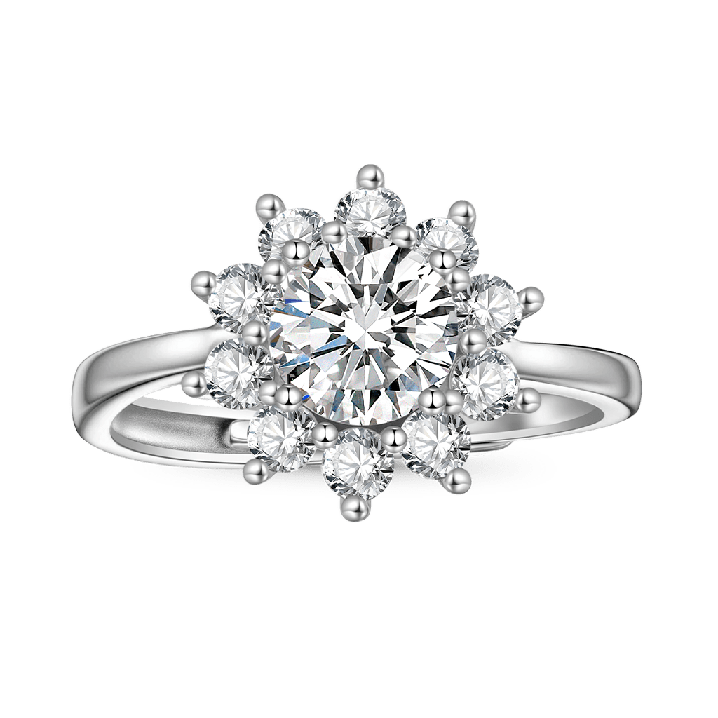 แหวน Moissanite Snowflake 1 กะรัตสี D image number 0