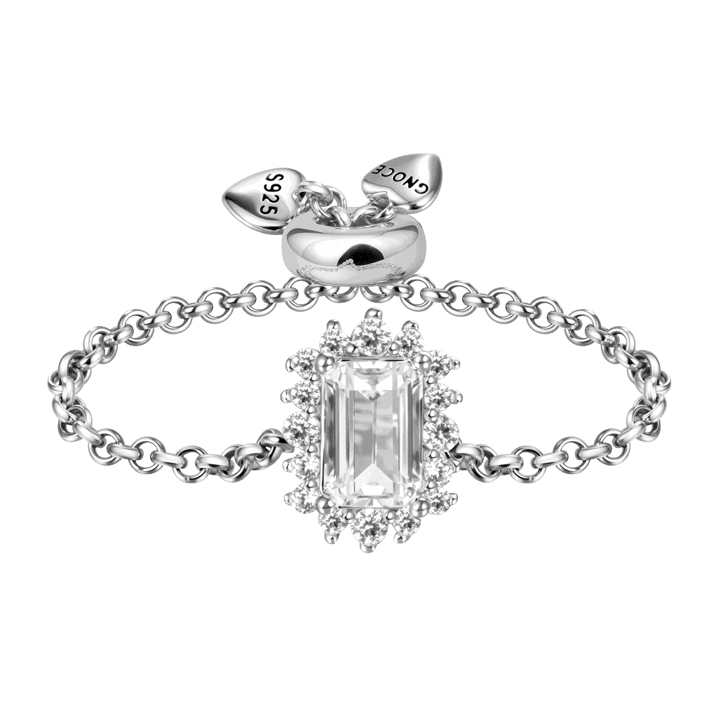 แหวนโซ่เพชรทรงสี่เหลี่ยม image number 0