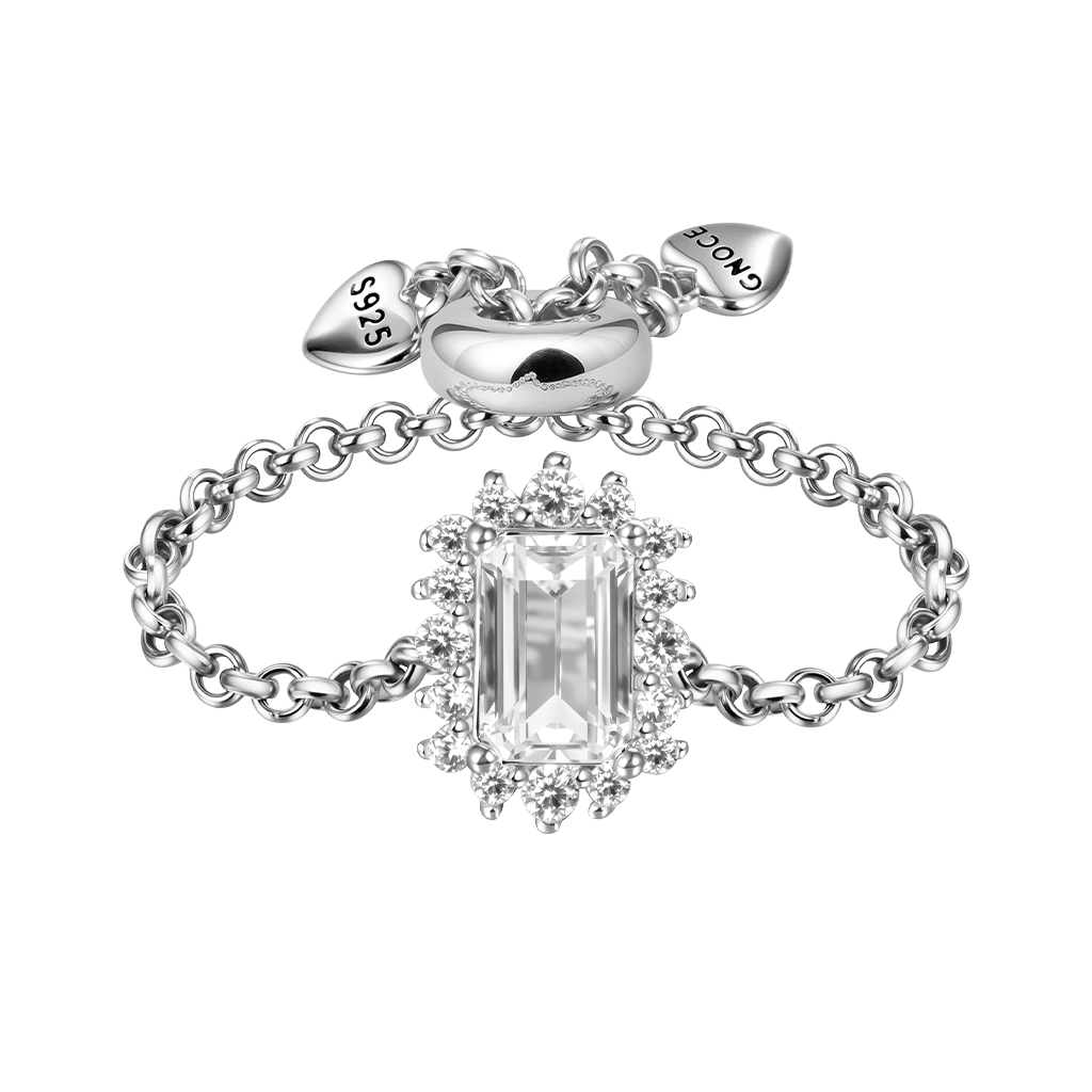 แหวนโซ่เพชรทรงสี่เหลี่ยม image number 1