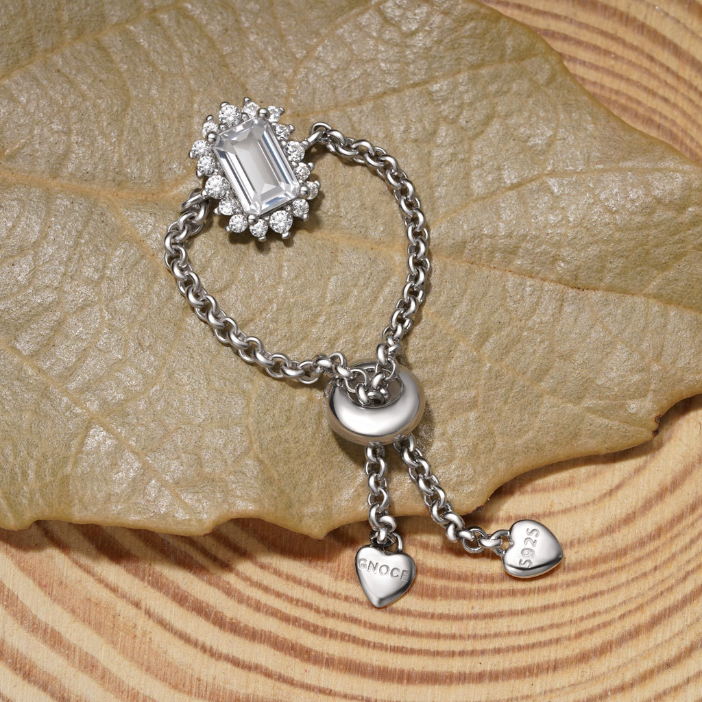 แหวนโซ่เพชรทรงสี่เหลี่ยม image number 3