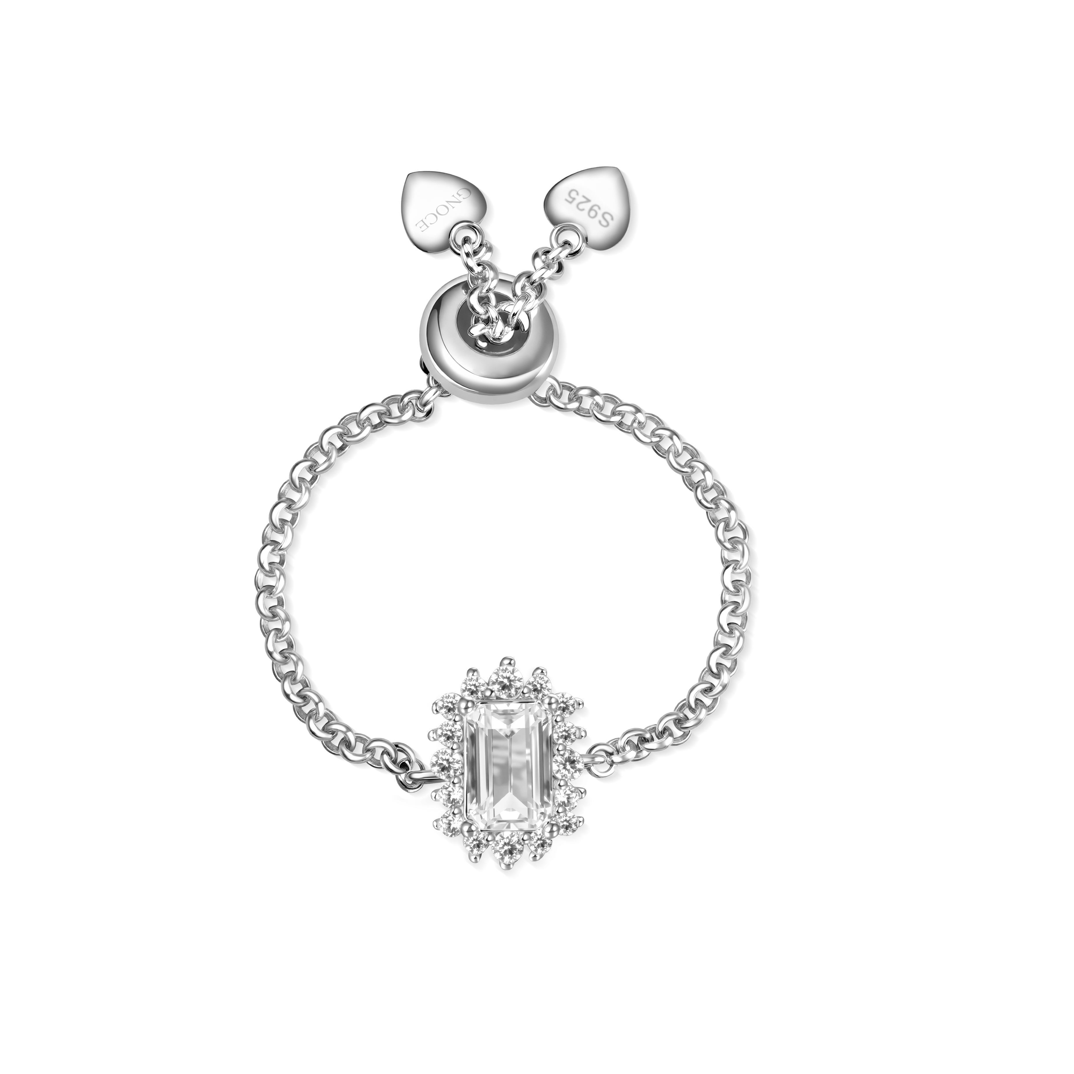 แหวนโซ่เพชรทรงสี่เหลี่ยม image number 2