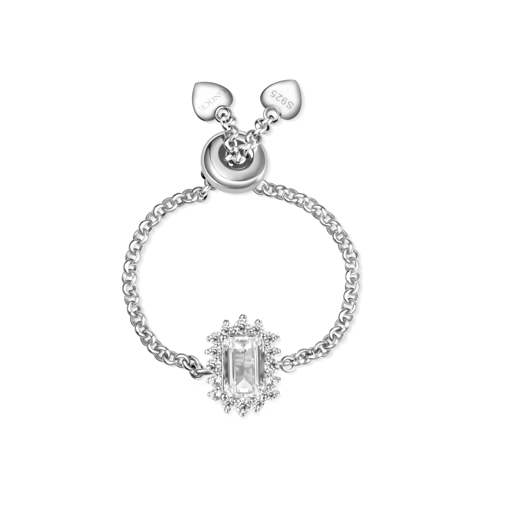 แหวนโซ่เพชรทรงสี่เหลี่ยม image number 2