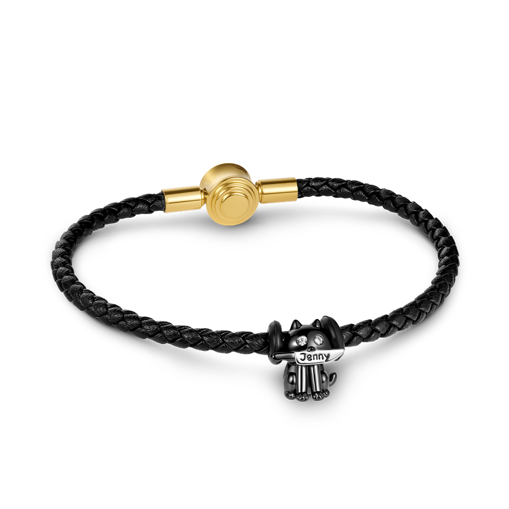 สร้อยข้อมือสแนปพื้นฐานสีดำ image number 1