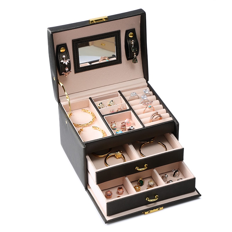 กล่องเครื่องประดับสามชั้นหรูหรา image number 0