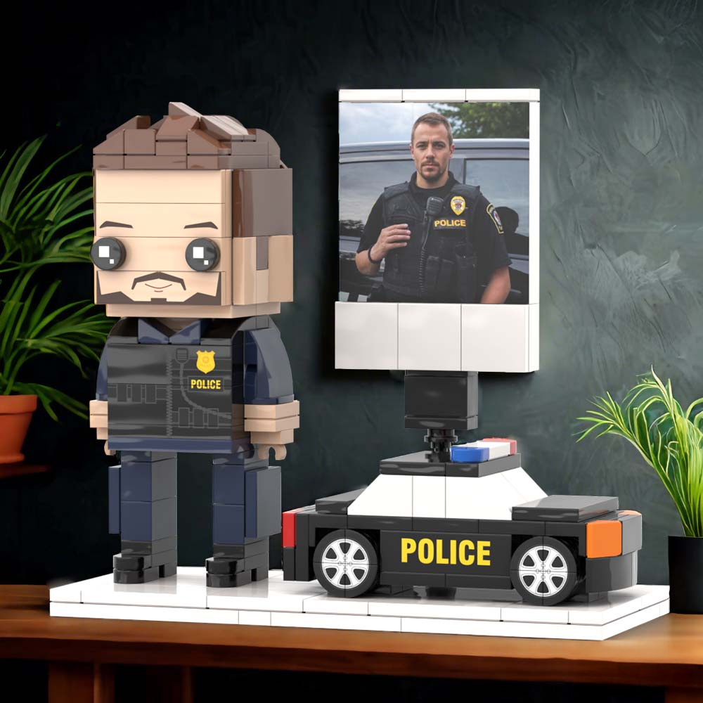 Regalo Para La Policía, Regalo Personalizable Para Una Persona, Figuras De Ladrillo Personalizadas De Cuerpo Completo - 