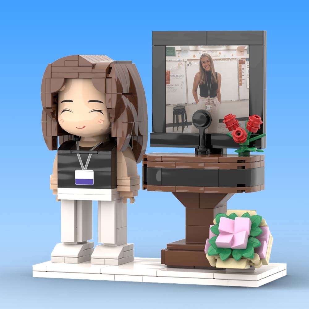 Figuras De Ladrillo Personalizadas De Cuerpo Completo Personalizables Para Una Persona, Regalo Para El Maestro - 