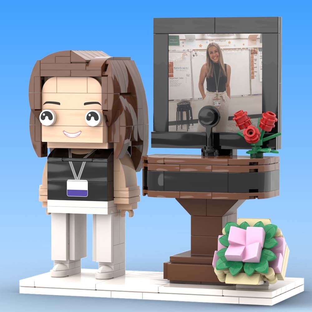 Figuras De Ladrillo Personalizadas De Cuerpo Completo Personalizables Para Una Persona, Regalo Para El Maestro - 