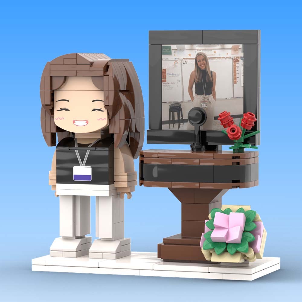 Figuras De Ladrillo Personalizadas De Cuerpo Completo Personalizables Para Una Persona, Regalo Para El Maestro - 