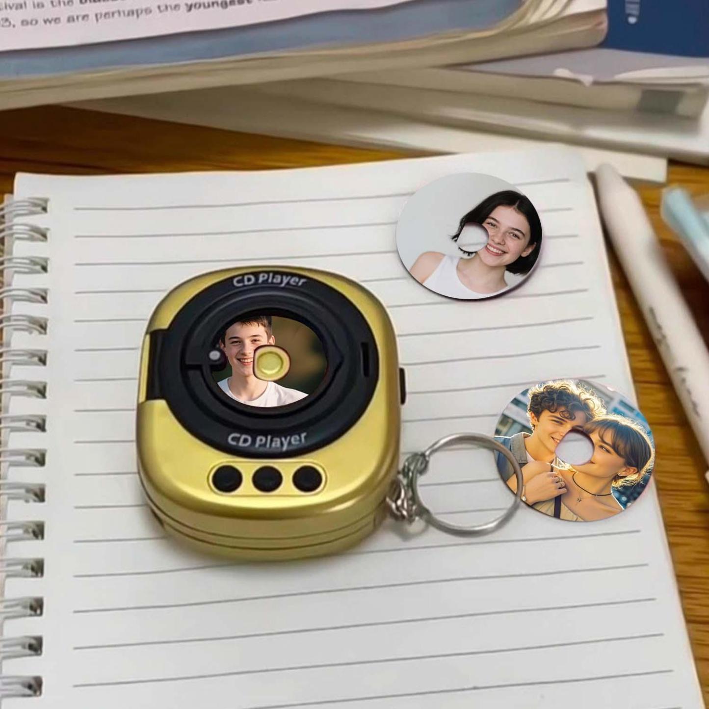 Llavero Con Foto Y Reproductor De Cd De Música Personalizado Con Discos Intercambiables - 