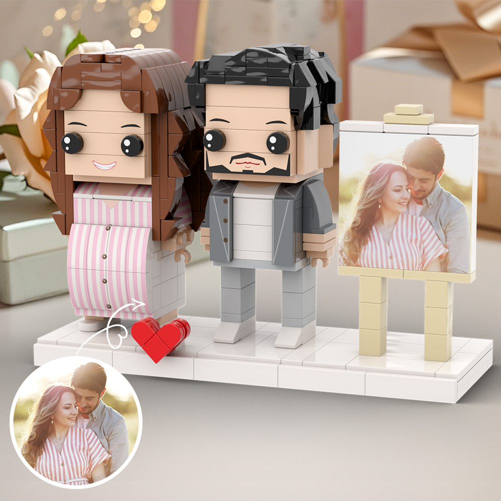 Figuras De Ladrillo Personalizadas De Cuerpo Completo 'eres Mi Persona' Con Marco De Fotos - 