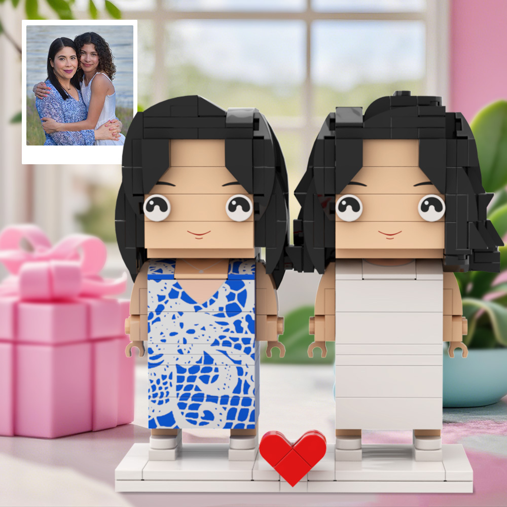 Figuras De Ladrillo Personalizadas De Cuerpo Completo Para Madre E Hija Edición Especial Regalo Del Día De La Madre - 