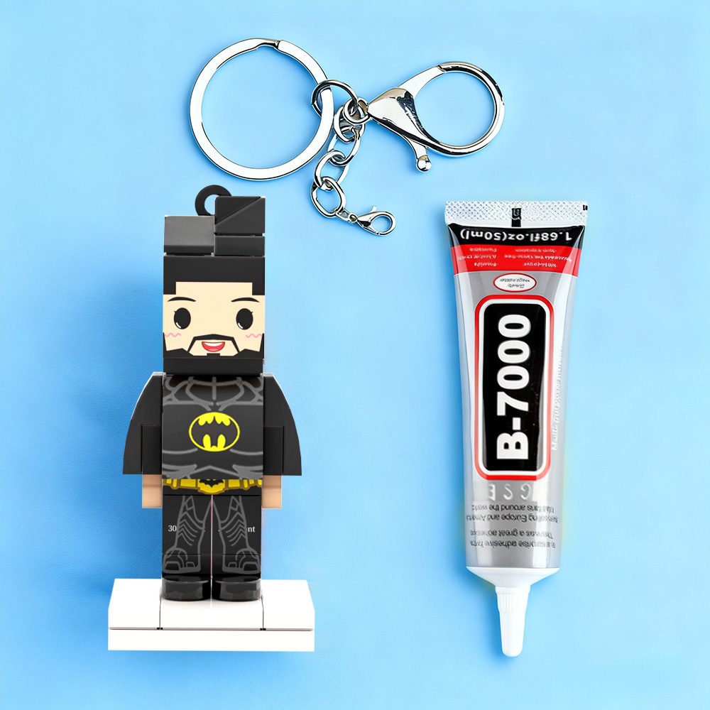 Figura De Ladrillo Con Cabeza Personalizada De Superhéroe, Minifiguras De Ladrillo Personalizadas, Llavero De Bloque De Partículas Pequeñas, Dije Para Bolso - 