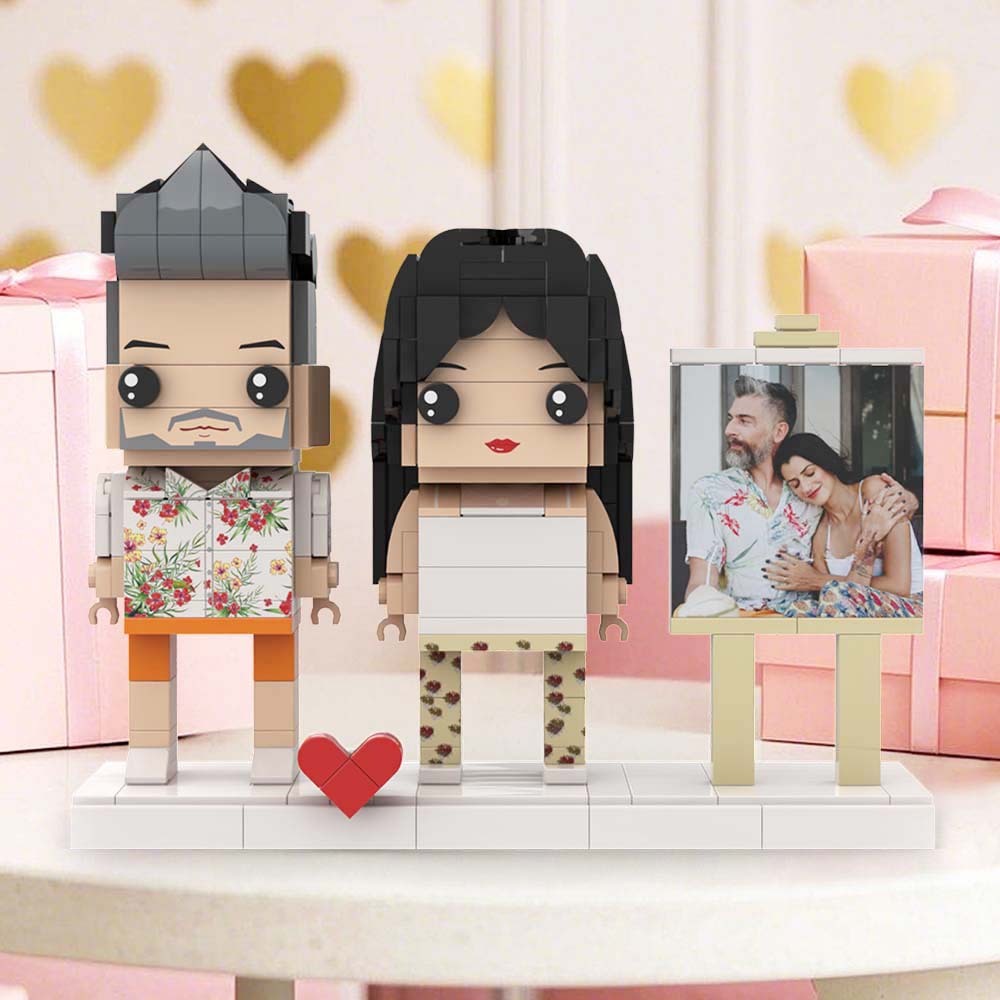 Figuras De Ladrillo Personalizadas De Cuerpo Completo Para 2 Personas Figuras De Pareja De Brick Me - 