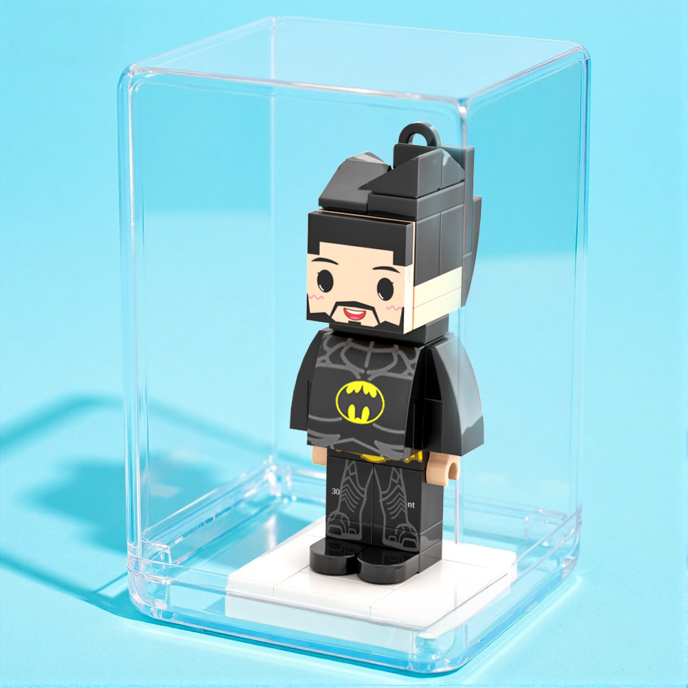 Figura De Ladrillo Con Cabeza Personalizada De Superhéroe, Minifiguras De Ladrillo Personalizadas, Llavero De Bloque De Partículas Pequeñas, Dije Para Bolso - 
