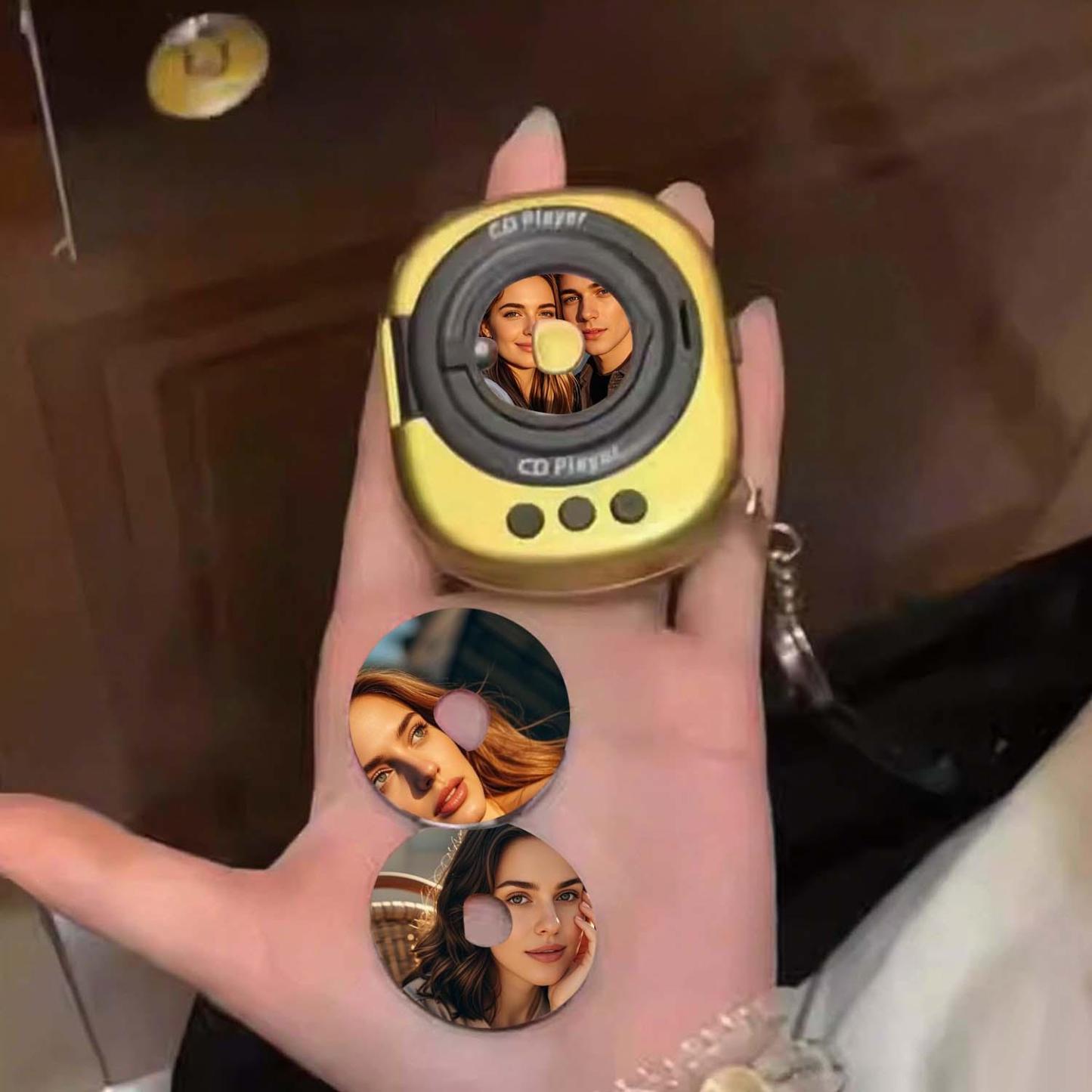 Llavero Con Foto Y Reproductor De Cd De Música Personalizado Con Discos Intercambiables - 