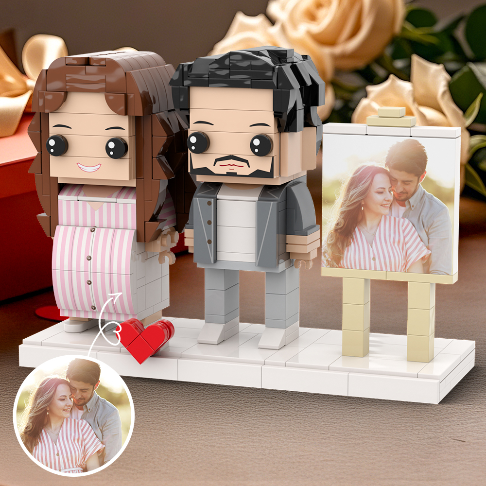 Figuras De Ladrillo Personalizadas De Cuerpo Completo 'eres Mi Persona' Con Marco De Fotos - 