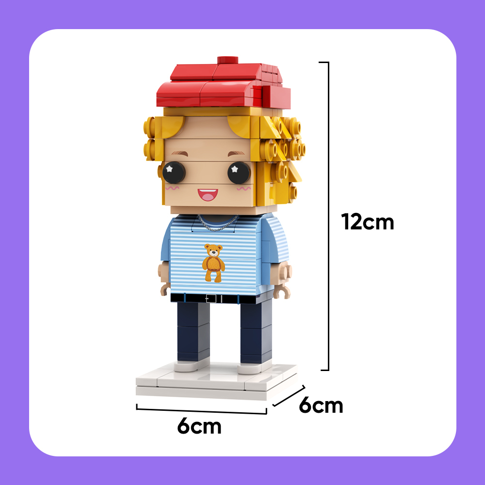 Figura De Ladrillo Personalizada Para 1 Persona, Cuerpo Completo, Navidad, Personalizable, Versión Mejorada, Juguete De Bloques De Partículas Pequeñas, Camisa A Cuadros Para Hombre