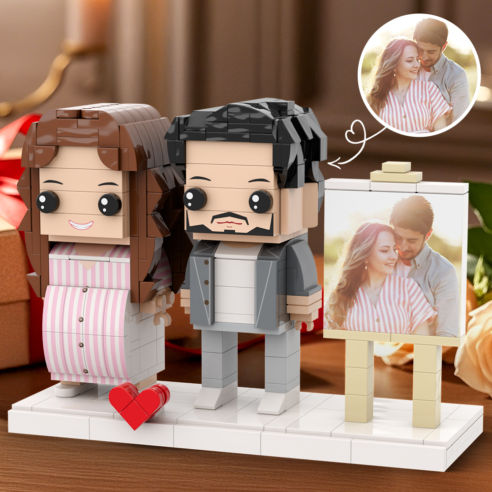 Figuras De Ladrillo Personalizadas De Cuerpo Completo 'eres Mi Persona' Con Marco De Fotos - 