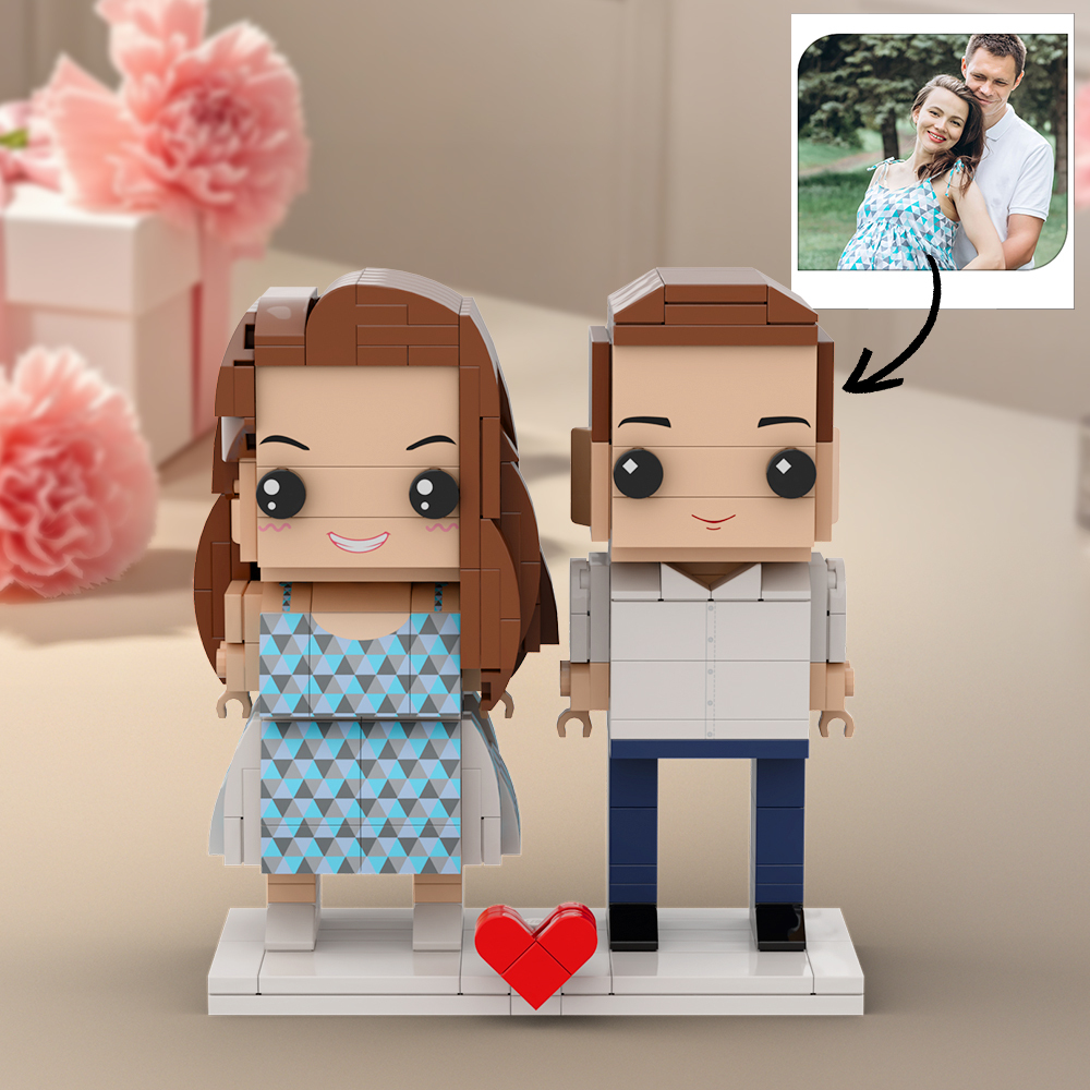 Figuras De Ladrillo Personalizadas De Cuerpo Completo Para 2 Personas, Regalos De Embarazo - 