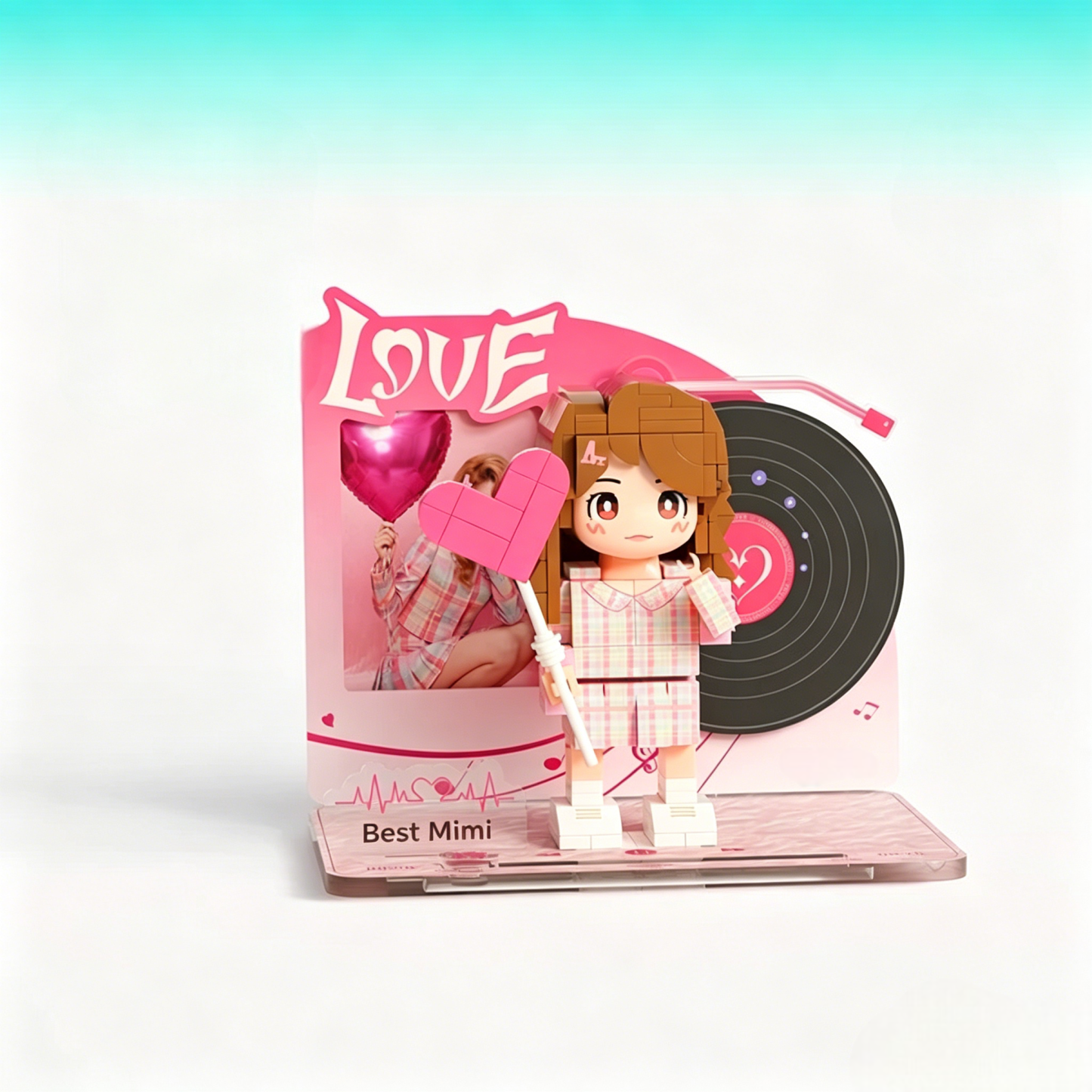 Bloques de figuras de construcción de fotos personalizados con figura de acción de chip inteligente NFC - Recuerdo del día de San Valentín - 