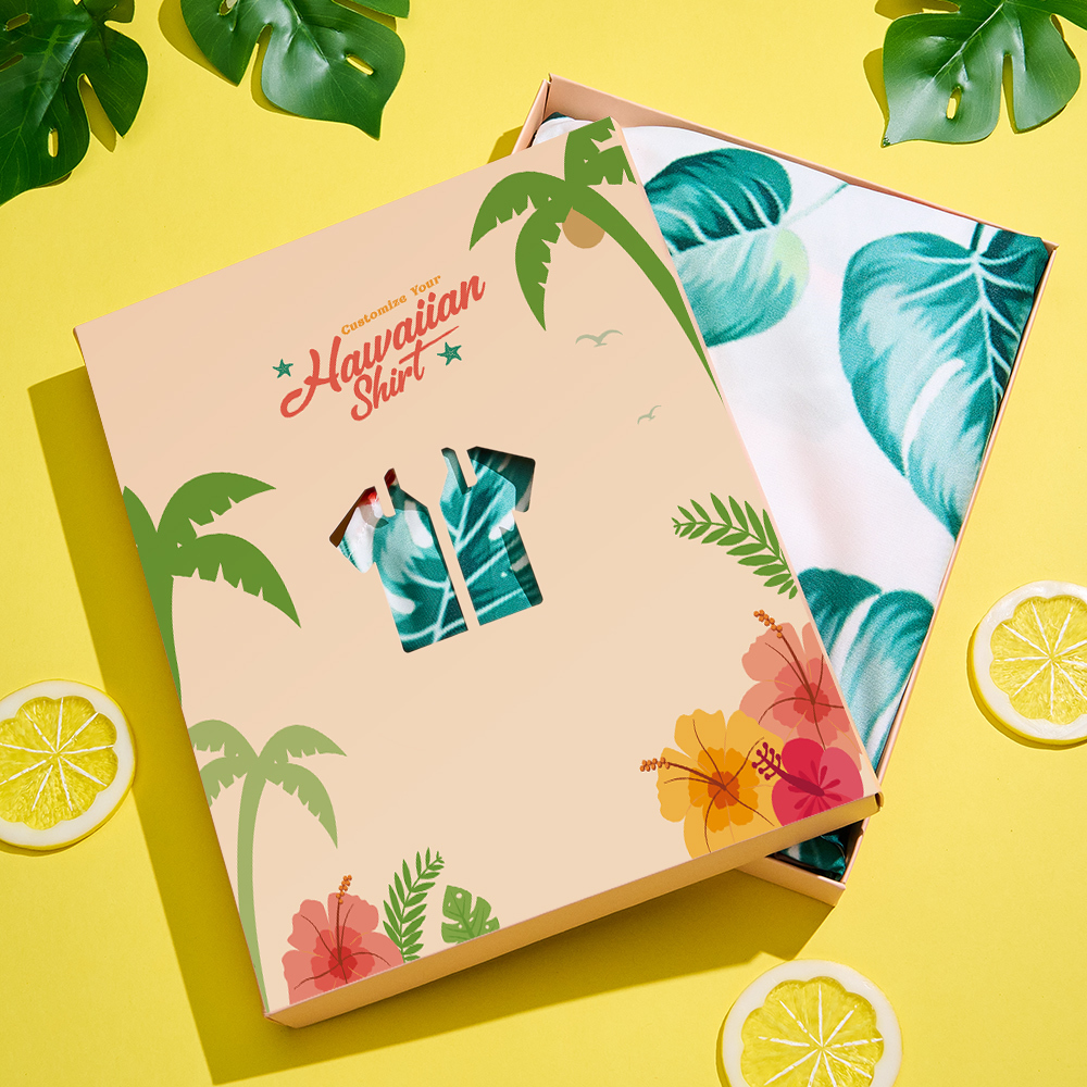 Mejora Tu Regalo Con Una Caja De Camisas De Inspiración Tropical. - 