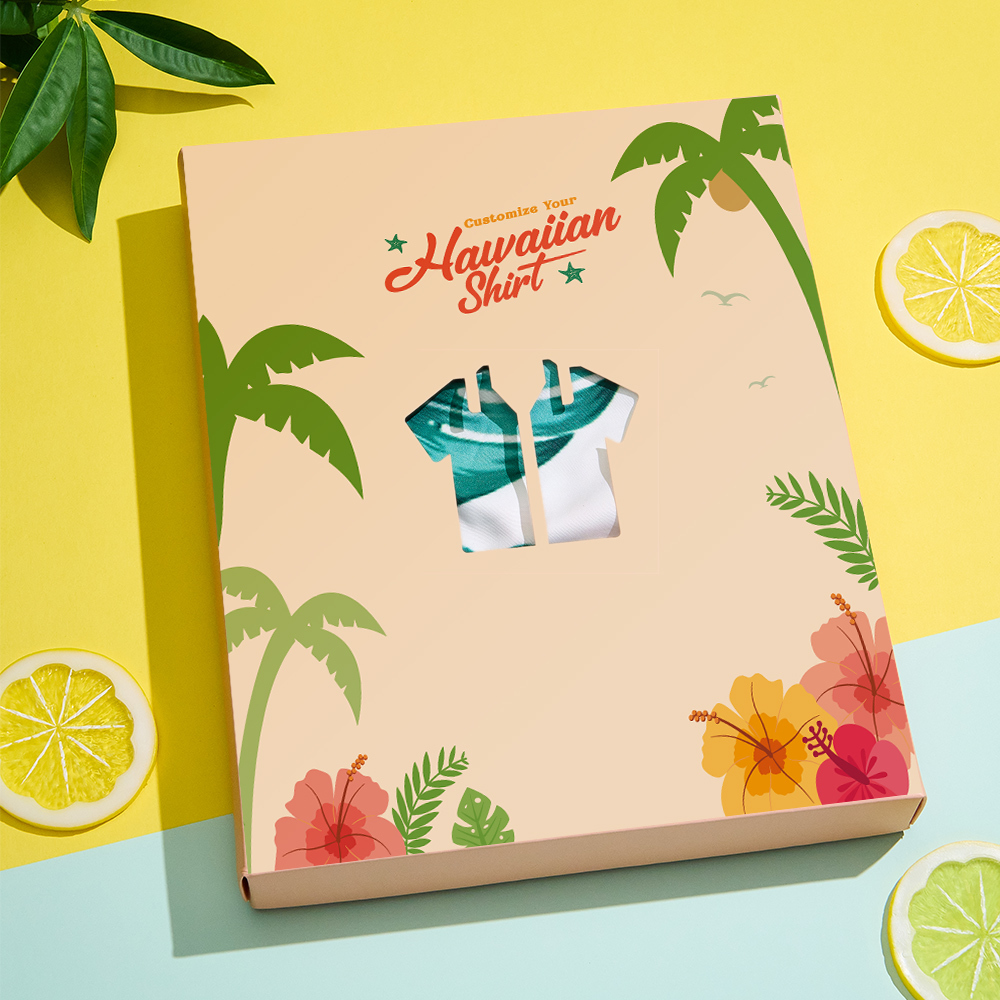 Mejora Tu Regalo Con Una Caja De Camisas De Inspiración Tropical. - 