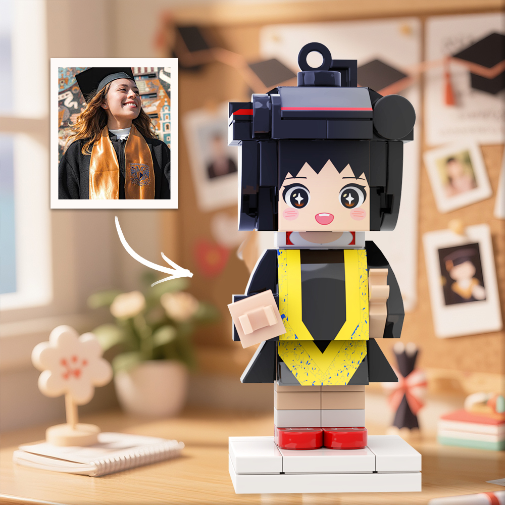 Minifiguras De Ladrillo Personalizadas De Cuerpo Completo, Personalizables Para Una Sola Persona, Regalo Para Su Graduación. - 