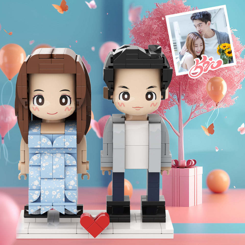Regalos Sorpresa Con Dos Figuras De Duddu Brick Expresión Única De Amor: Bricolaje Hecho A Mano Con Figuras Dobles De Duddu Brick Foto Personalización De Figuras De Duddu Brick Para Parejas. - minebrickes