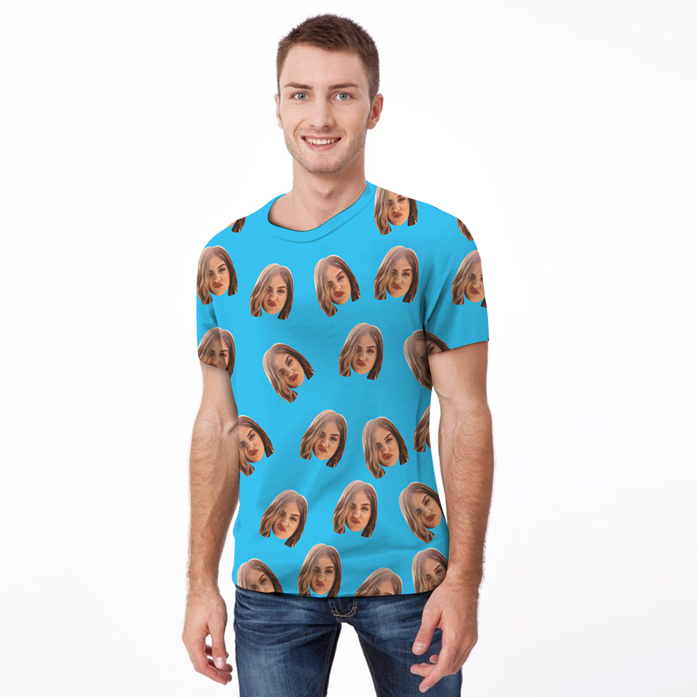 Camiseta Personalizada Con Estampado Integral De Mi Cara Camiseta Personalizada Para Hombre - 