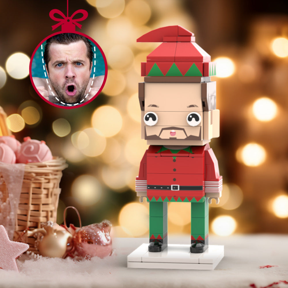 Regalos De Navidad, Figuras De Ladrillos De Cabeza Personalizadas, Elfos Navideños Personalizados, Figuras De Ladrillos Para Niños, Juguete De Bloques De Partículas Pequeñas