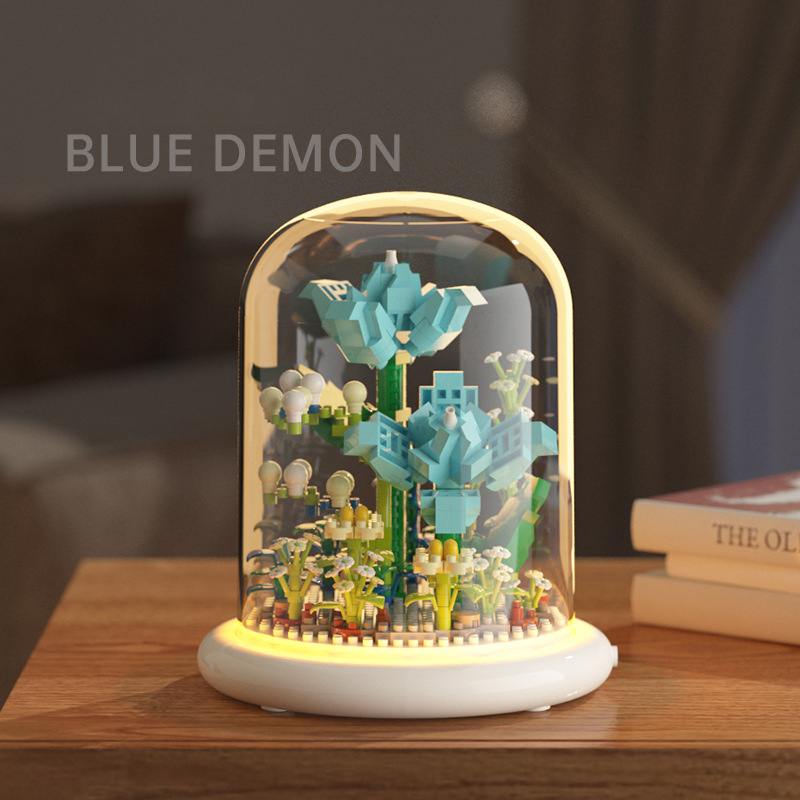 Juegos De Construcción De Ramos De Flores, Mini Kit De Construcción De Ladrillos, Bloques De Construcción Diy Con Cubierta Antipolvo, Regalo Para Mamá - 