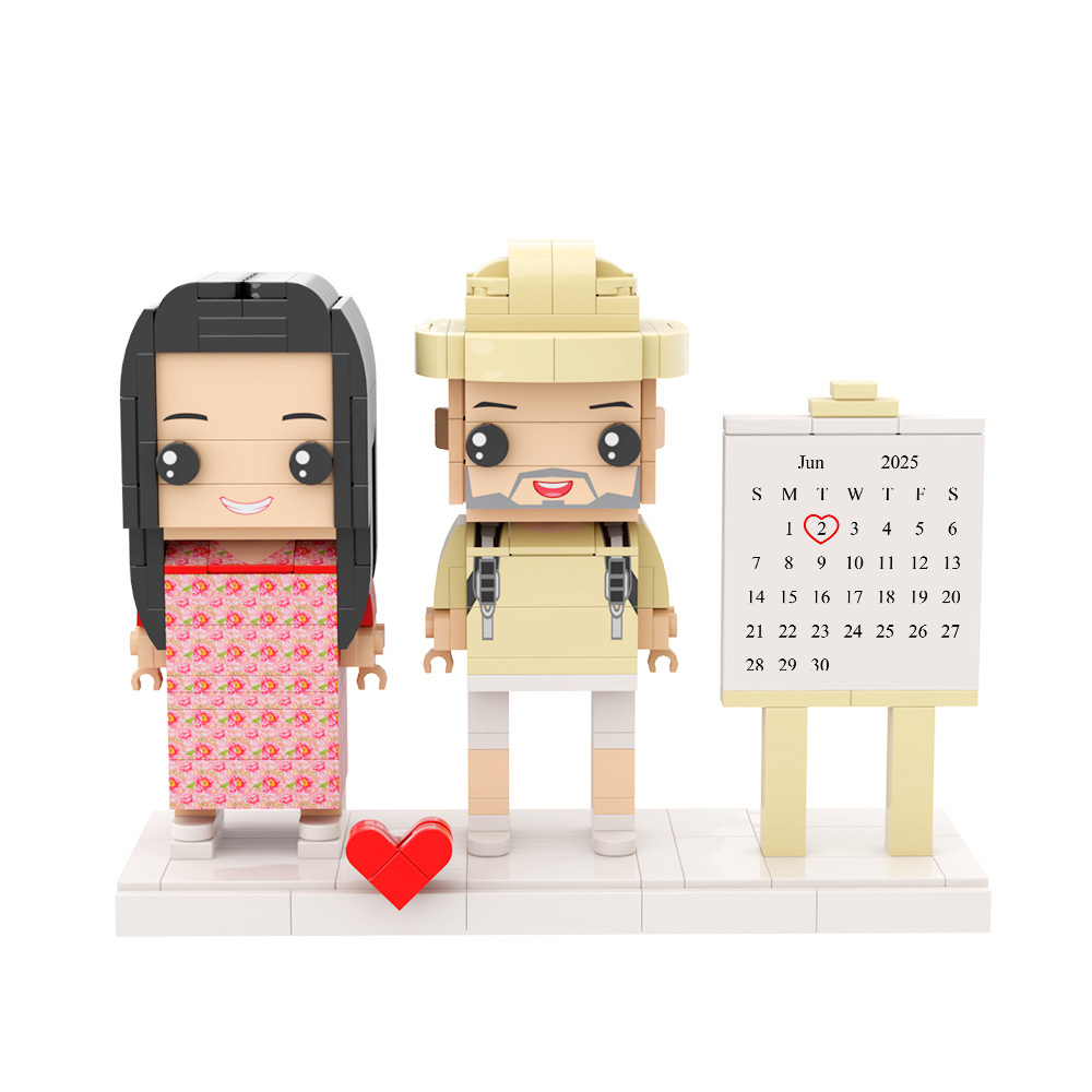 Figura De Ladrillo Con Calendario Personalizado, Marcador De Fecha Significativo, Regalos Para Parejas - 
