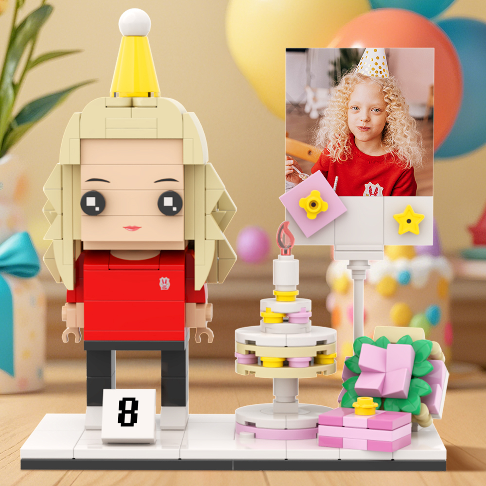 Personalizable Con Cuerpo Completo, 1 Persona, Figuras De Ladrillo Personalizadas, Regalo De Cumpleaños Para Ella - 