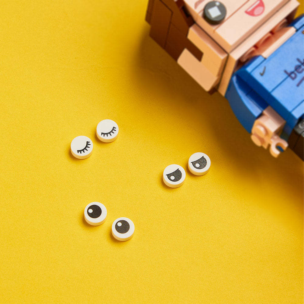 Figuras Birck Accesorios para ojos reemplazables Ojos cerrados. Ojos medio abiertos. Ojos abiertos. 