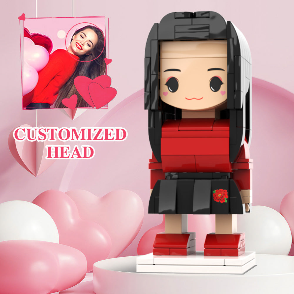 Regalo De San Valentín Para Niña, Cabeza Personalizada, Lindas Figuras De Ladrillo, Figuras De Ladrillo Personalizadas, Juguete De Bloques De Partículas Pequeñas