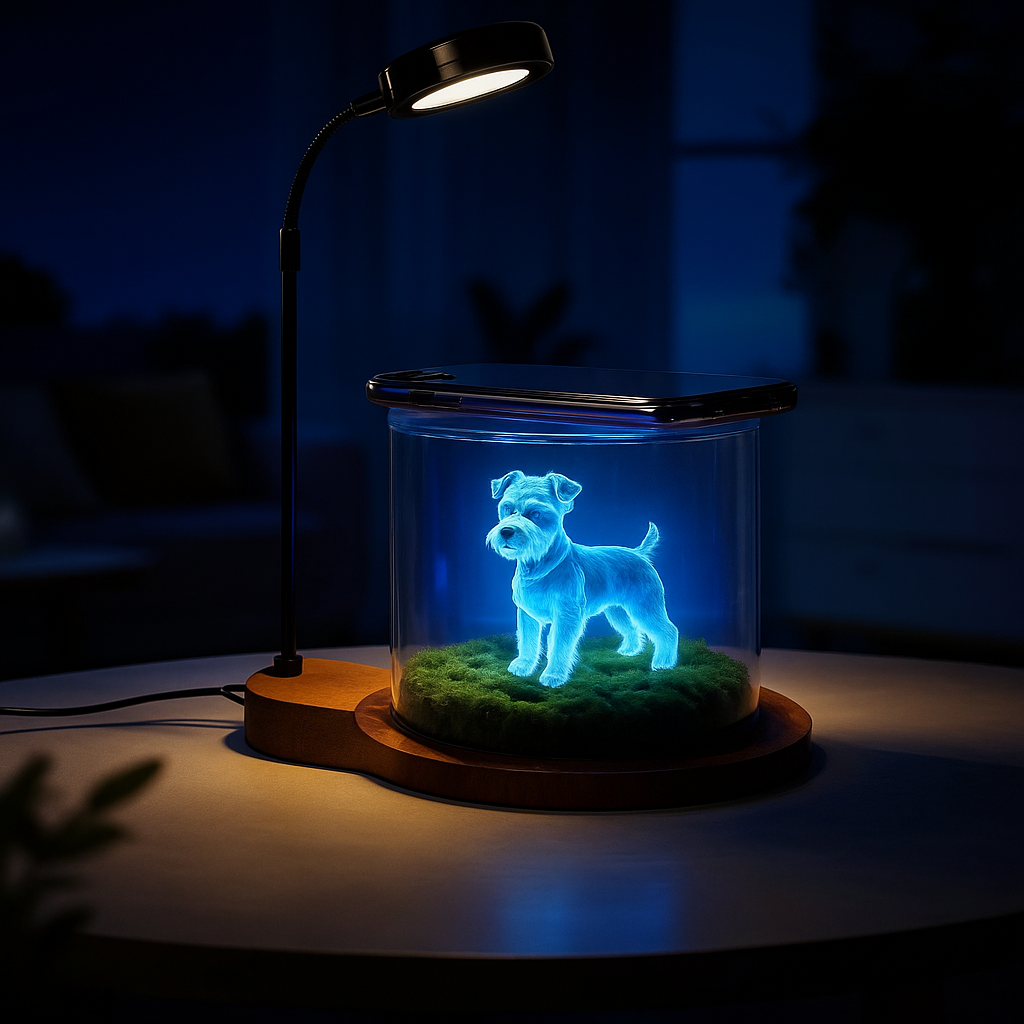 Casa Holográfica 3d Para Mascotas, Expositor Conmemorativo Personalizado Para Mascotas, Imagen Holográfica Nítida