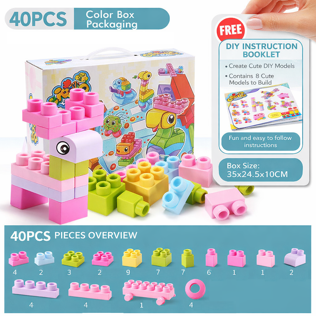 Jell-o Blocks: Bloques Blandos De Construcción Sensorial Montessori De 40 Piezas - 