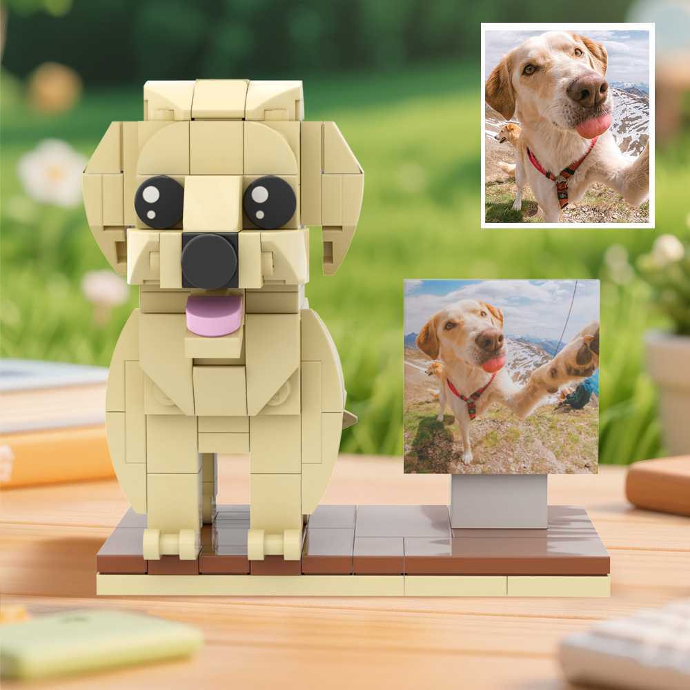 Figuras De Perro Personalizadas De Ladrillo, Cuerpo Totalmente Personalizable, 1 Foto De Perro - 
