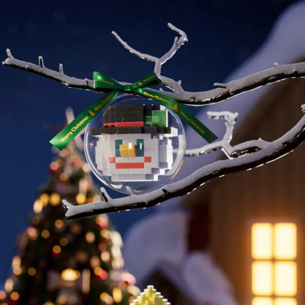 Adornos De Bloques De Construcción Navideños De Bricolaje Para Artesanos Y Aficionados