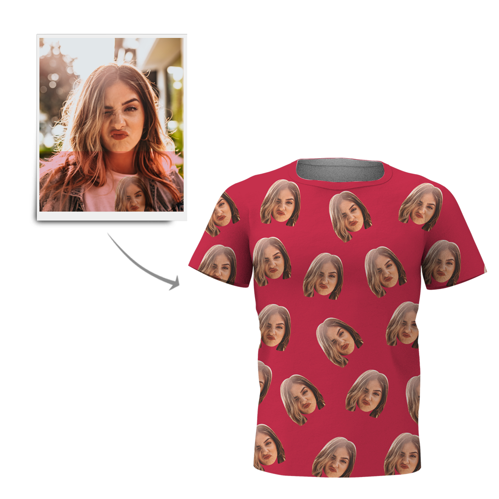 Camiseta Personalizada Con Estampado Integral De Mi Cara Camiseta Personalizada Para Hombre - 