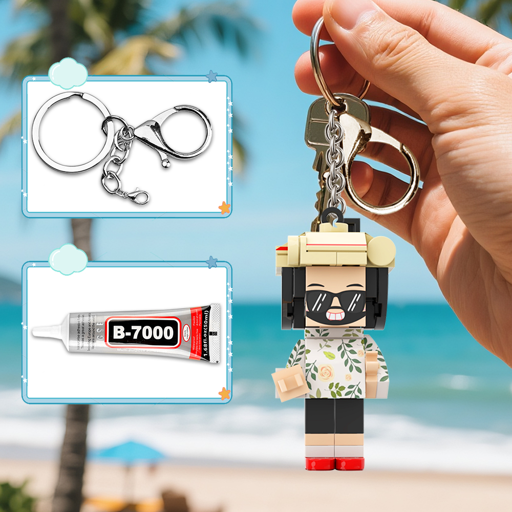 Minifiguras De Ladrillo Personalizadas, Llavero De Bloques De Partículas Pequeñas Personalizable Para Una Persona.